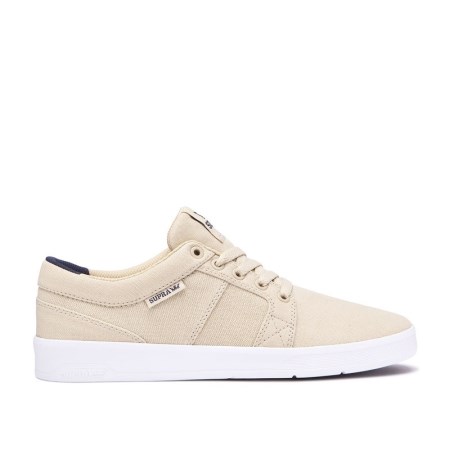 Supra Ineto Mens Low Tops Shoes Beige UK 54YBR